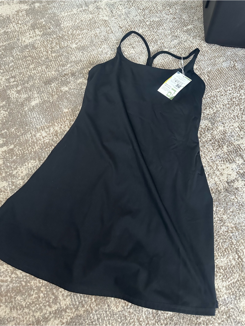 Black A-Line Slip Skirt with Spaghetti Straps